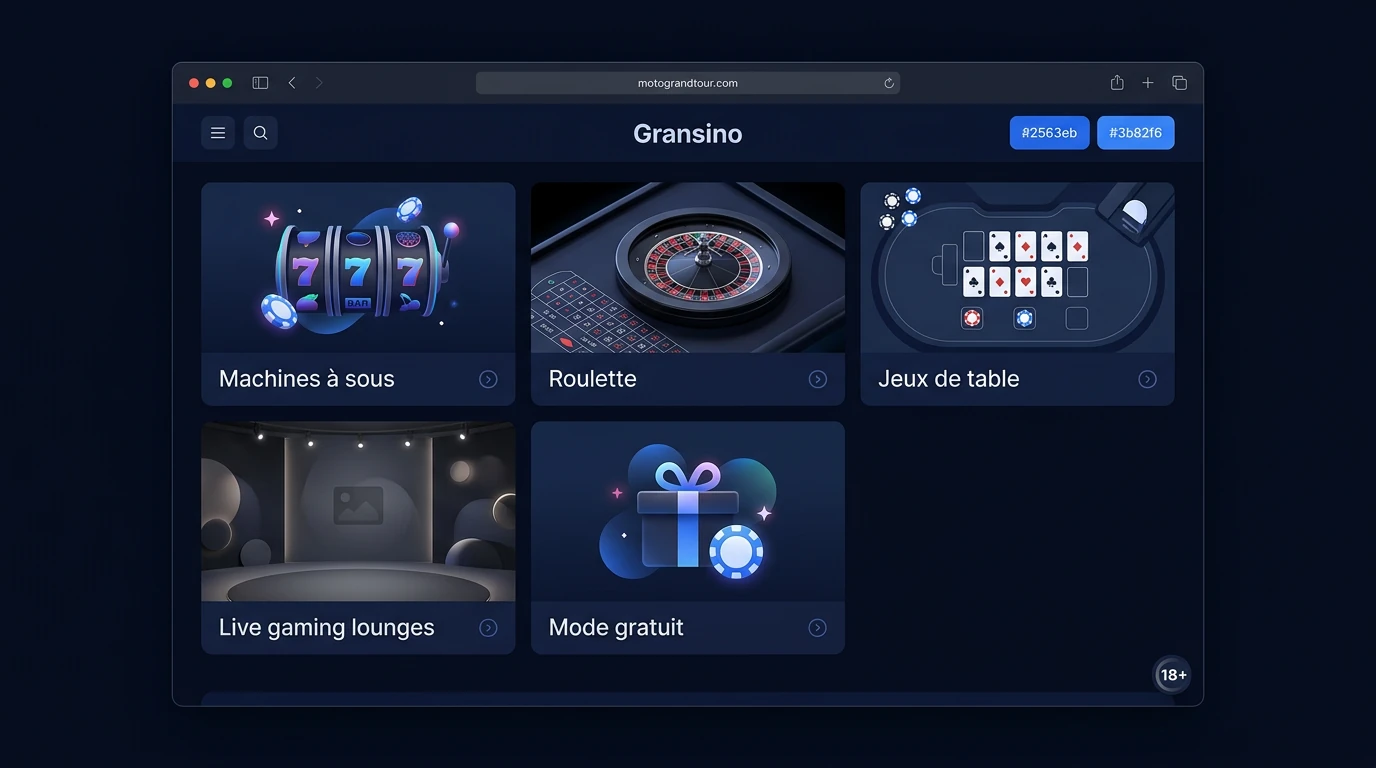 Types de jeux disponibles