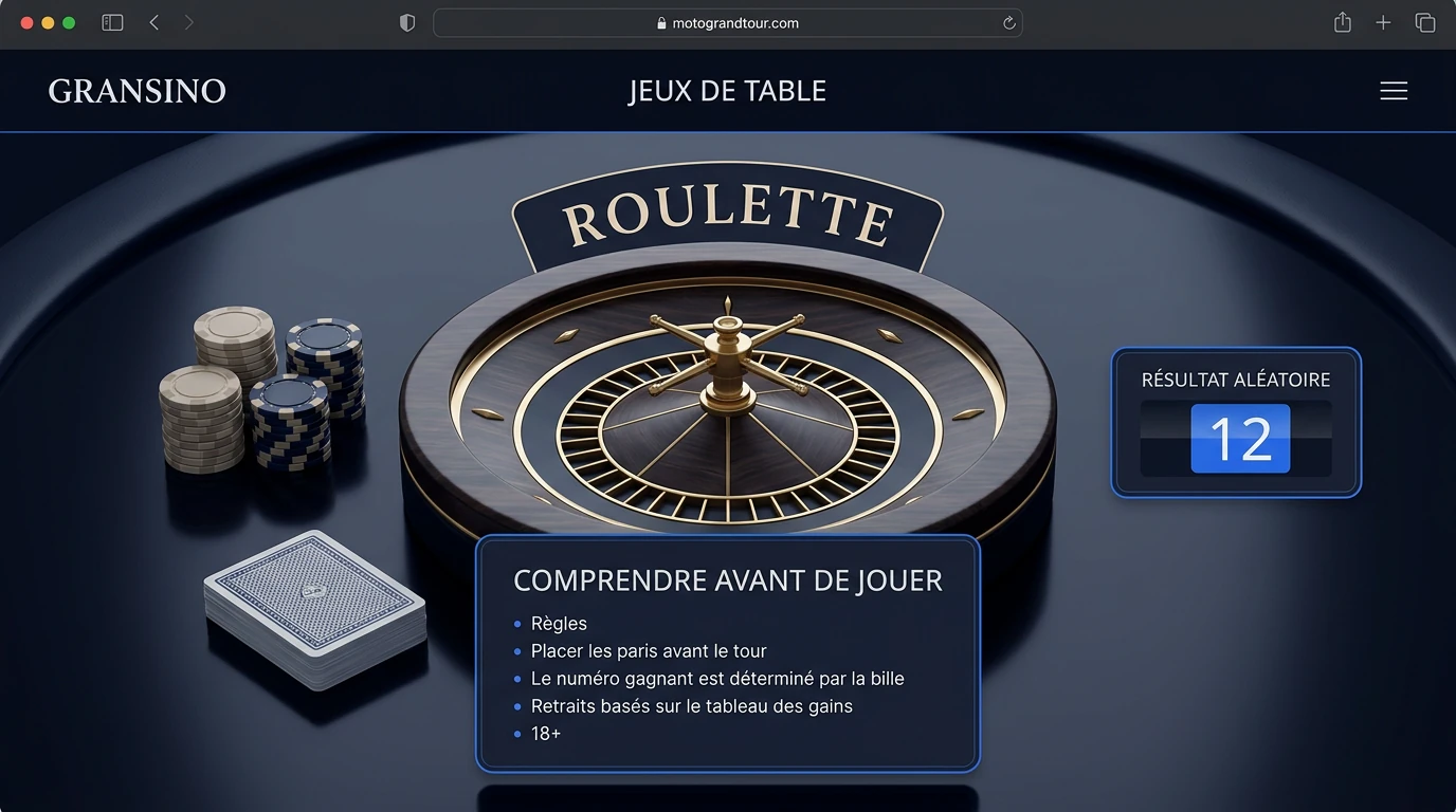 Jeux de table et roulette