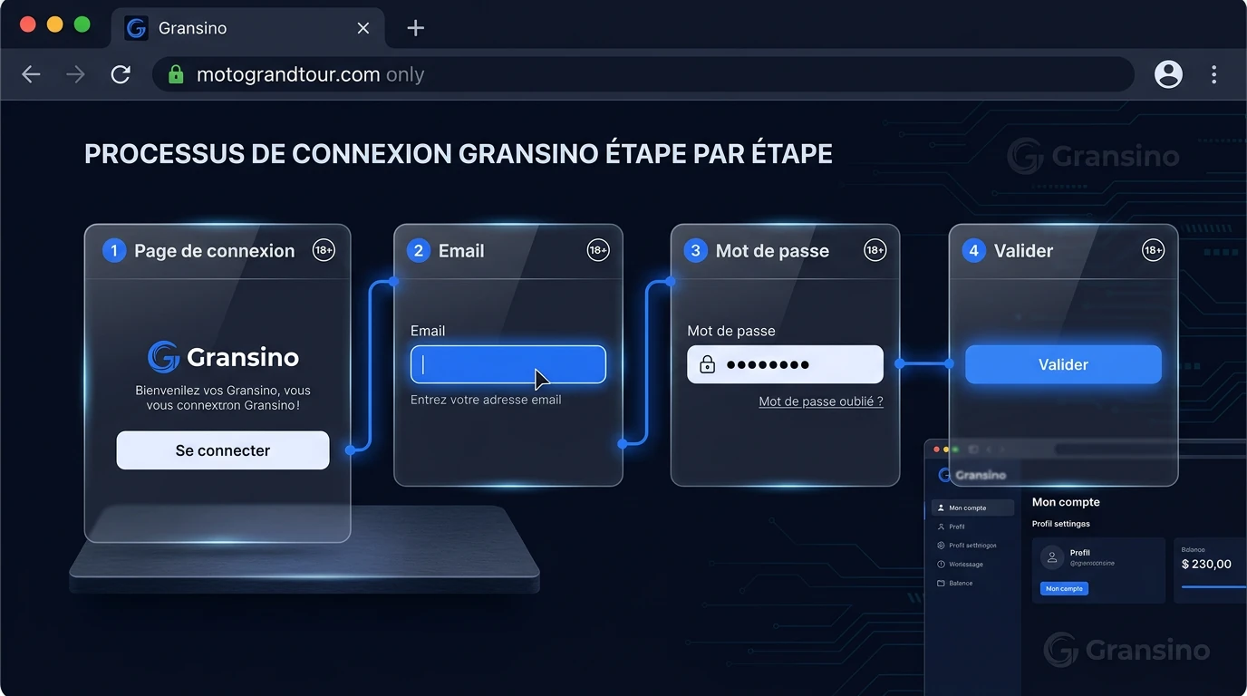 Étapes pour se connecter à Gransino casino login